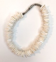 White / Off White Puka Shell Bracelet with Barrell Clasp Approx 8&quot; - £7.82 GBP