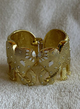 New Lilly Pulitzer GWP Elephant Cuff Manchette  Bracelet Gold Metallic &amp; Crystal - £31.62 GBP
