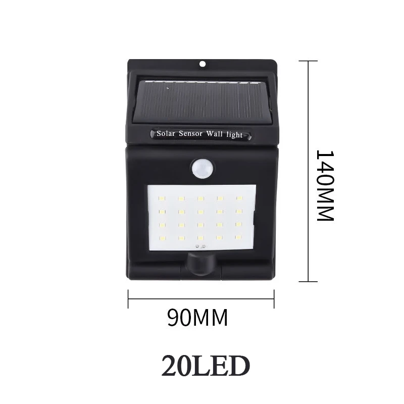 New 20 Led Solar Light 150 Degree Rotating Waterproof Outdoor Wall Lamp with PIR - £140.24 GBP