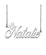 Natalie Name Necklace Tag with Crown for Best Friends Birthday Party Gift - $15.99