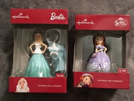 Christmas Ornamnents Barbie (2016) and Sofia the First NEW - £23.90 GBP