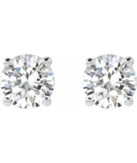 1ctw Lab Grown HPHT Diamond Earrings 4 Prong in 14k White Gold Push on Back - $980.00