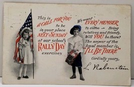 Rally Day! L Rabenstein NY to Anna Miller E. 81st St NY City Postcard E13 - $6.95