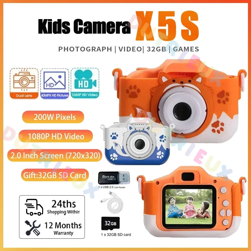 X5S Kids Digital Camera HD 1080P 20MP Children Camera with USB Charger Built-In - £19.45 GBP+