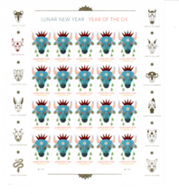 USPS New Lunar New Year:  Year of the Ox Pane of 20 - £19.33 GBP