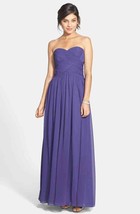 JS Boutique Strapless Ruched Chiffon Gown Dress Sz 6 Royal - $93.46