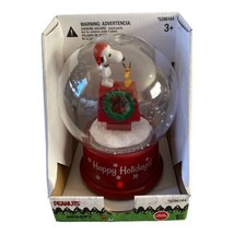 Gemmy Peanuts Snoopy &amp; Woodstock Happy Holidays Waterless Snow Globe 5 Songs New - £19.97 GBP