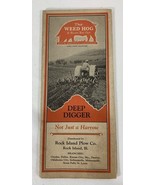 VINTAGE WEED HOG Pamphlet Fold Out  Rock Island ILL  Plow Co Advertising... - $12.38