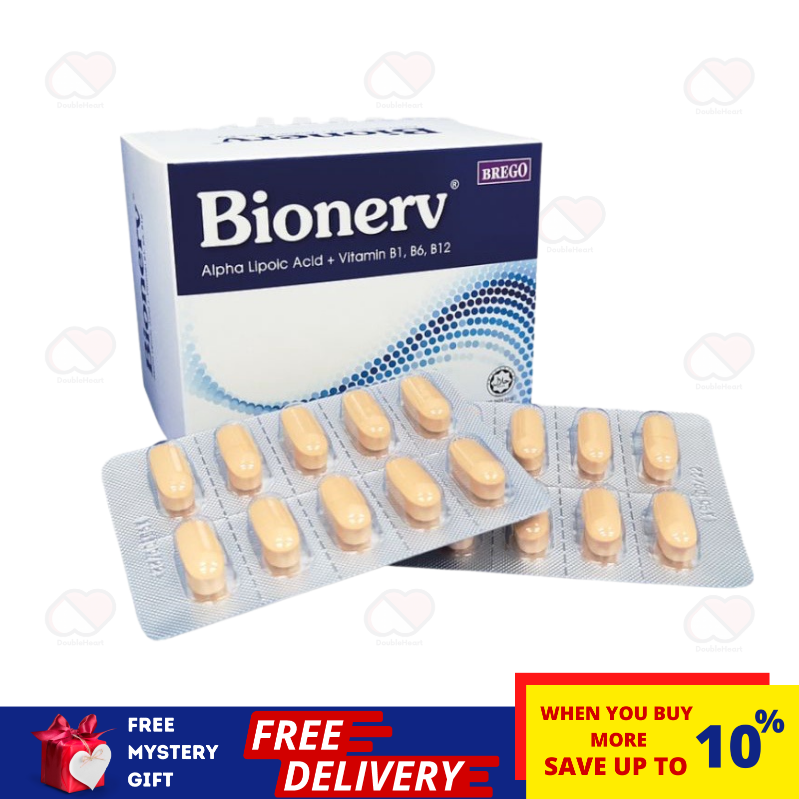 Primary image for 1 Box Bionerv 60's Alpha Lipoic Acid, Vitamin B1, B6, B12 Reduces Nerve Pain