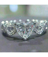 2.65Ct Heart Shape Diamond 925 Sterling Silver Full Eternity Engagement Ring - £92.30 GBP