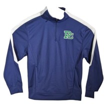 Pine Creek High School Sweatshirt Pockets Navy Blue Green 1/4 Zip Top Medium PC - £16.01 GBP