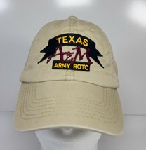 Texas A&amp;M ARMY ROTC Adjustable Hook And Loop Fastener Hat Tan - £7.16 GBP