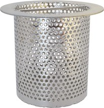 4&quot; Commercial Floor Drain Strainer, 4&quot; Tall, Perforated Stainless Steel - £101.01 GBP