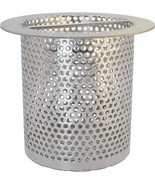 4&quot; Commercial Floor Drain Strainer, 4&quot; Tall, Perforated Stainless Steel - £101.91 GBP