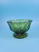 Vtg Anchor Hocking Fairfield Avocado Green Pedestal Dish - Bowl 6&quot; Dia x... - $12.95