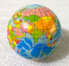 World Terrestrial Globe ✱ Rare Rubber Sponge Ball (+/- 6 Cms Diameter) No Mark - £11.73 GBP