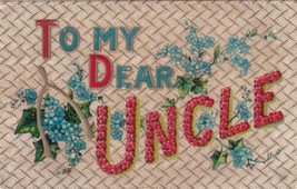 To My Dear Uncle Flowers Golden Wishbone Postcard B25 - £2.38 GBP