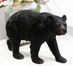 Rustic Western Cabin Lodge Realistic Black Bear Roaming The Woods Figurine 10&quot; - £27.96 GBP
