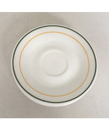 Vintage corelle six piece lot saucers small dish set green and gold trim - £19.37 GBP