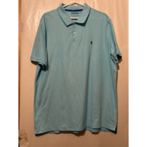 Izod Mens Advantage Performance Polo Shirt Blue Short Sleeve Natural Str... - $12.86