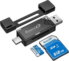 USB C and USB 3.0 SD Card Reader 2 in 1 Memory Card Reader Compatible with SDXC  - £19.50 GBP