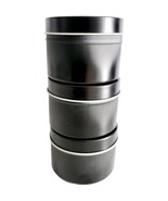 Metal Storage Tin Lot Of 3 Crafts Office Candles Creams New OB Silver Ri... - $33.94 CAD