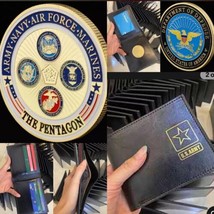 Pentagon Defense Army Navy Air Force US Marines W/Credential coin holder wallet - $49.49