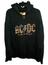 Vintage Rockware AC/DC Back In Black XL Hoodie Full Zip Anthill Trading 2005 - £30.66 GBP