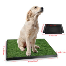 3-Layer Dog Pet Potty Grass Training Pee Pad Tray House Toilet Mat W/Tray Indoor - £64.49 GBP