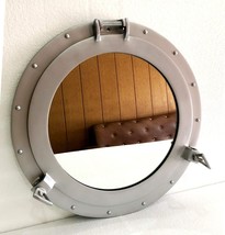 12&quot; Mirror Porthole Silver Powder Coated Finish Wall Hanging Nautical Ho... - £39.33 GBP