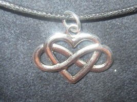 25mm Celtic Infinity Heart Ireland Irish Silver Pendant Charm Necklace - £4.74 GBP