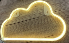Cloud Light Neon Sign  for Wall Decor USB or Battery LED Sign Warm White NEW - £11.94 GBP