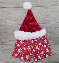 Build A Bear Workshop BABW Rudolph Reindeer Shorts &amp; Satin Santa Hat - £6.83 GBP