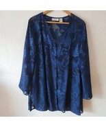 Vintage Victoria’s Secret Nightgown Coverup Floral Lace Dark Blue Dainty... - £31.24 GBP
