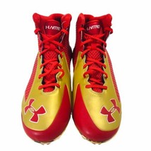 Under Armour Nitro Clutch Fit Cleats Spine Red &amp; Gold Size 12.5 SF 49er&#39;s Colors - £49.93 GBP