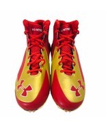 Under Armour Nitro Clutch Fit Cleats Spine Red &amp; Gold Size 12.5 SF 49er&#39;... - £49.69 GBP