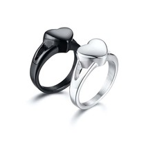 Heart Pet Cremation Ash Urn Memorial Keepsake Ring Stainless Steel Women... - £9.33 GBP