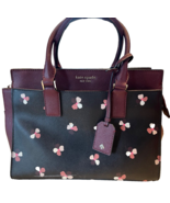 Kate Spade Cameron Double Handle Medium Leather Satchel Tote Bag Floral ... - $79.00