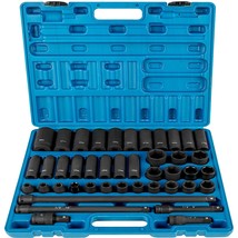 VEVOR Impact Socket Set 1/2 Inches 43 Piece Impact Sockets, Standard Soc... - £83.17 GBP