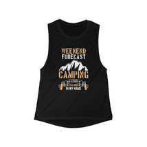 Women&#39;s Camping Graphic Flowy Scoop Muscle Tank: Weekend Forecast Cold Beer - £22.29 GBP+