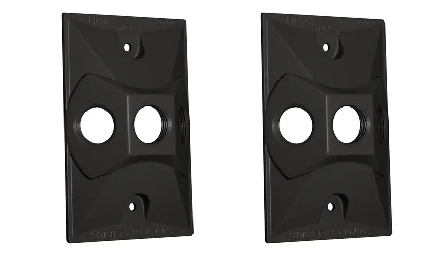 Lampholder Cover w/3 X 1/2'' Holes, 1-Gang, Metal Bronze, Sigma 14373BR (2-PACK) Item image 2