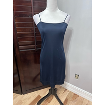 Akris Punto Slip Dress Womens 4 Blue Solid Adjustable Strap Mini Minimalist New - £195.60 GBP
