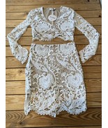 Sabo Formal NWT Women’s Lace skirt &amp; Top Set Size S White BJ - £54.48 GBP