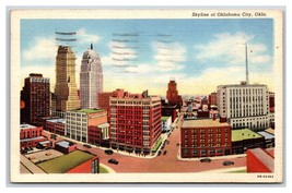 Skyline of Oklahoma City Oklahoma OK Linen Postcard K17 - $1.93