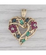 Round Cut Simulated Ruby Women&#39;s Stunning Heart Pendant 14K Yellow Gold ... - $1,951.90 MXN