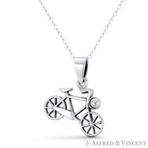 Retro Roadster Bike Cruiser Handlebar Bicycle Charm .925 Sterling Silver Pendant - £18.21 GBP+