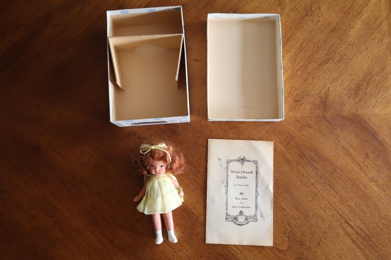 Nancy Ann Storybook Doll #80 Margie Ann Orginal Box Paper Tag Yellow Dress - $100.00