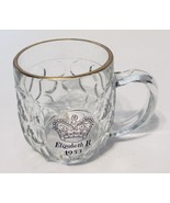 Queen Elizabeth Coronation Souvenir Dimpled Glass Coffee Mug 10 fl oz 19... - $33.57 CAD