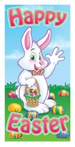HAPPY EASTER BUNNY DOOR COVER Photo Booth Prop Party Wall Decoration 30x60 - $141.10 MXN