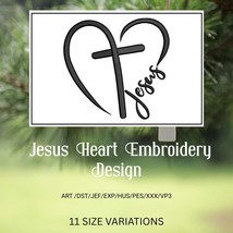 Jesus Cross Heart Embroidery Design – Christian Machine Embroidery File ... - €3,06 EUR